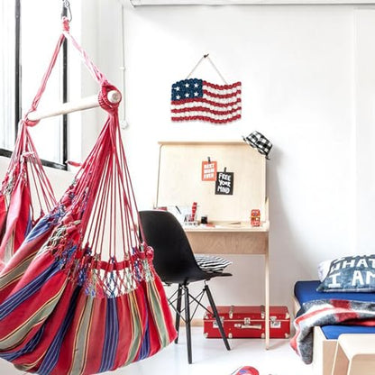 4th of July Wreath Patriotic Independence Day Wreath for Front Door, 17 * 11Inch Window Wall Patio Decoration Memorial Day Americana with Red White and Blue American Flag - size: 17*11Inch