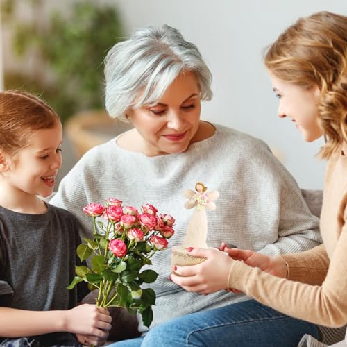 Angel with Flowers Resin Music Box, Hand-Wind Rotating Angel Figurines Musical Gift for Women, Mothers, Daughters - Perfect for Christmas, Birthday, Mother's Day & Anniversaries - color: Angel Bouquet
