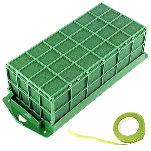 Takytao Floral Foam Cage, Dry Flower Cage Holders, Green Foam Cage Blocks for Fresh Flower Arrangements Decoration, Wedding, Interior and Garden - size: 1 pcs