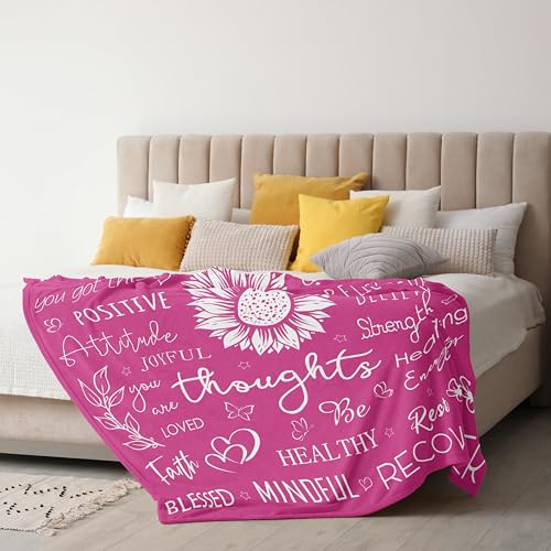 Xutapy Get Well Soon Gifts for Women After Surgery, Hug Blanket 60’’X50’’ | Inspirational/Relaxation Gifts, Spiritual/Motivational/Chemotherapy Must Haves for Women, Breast Cancer Gifts for Women - color: Pink