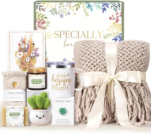 Get Well Soon Gifts for Women, Birthday Gifts for Women Care Package, Sympathy Gift Baskets Spa Gift Thinking of You Inspirational for Mom Her Sister Wife Girlfriend Grandma - color: Khaki