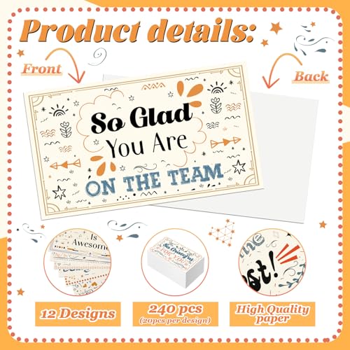Yeaqee Employee Appreciation Cards Kudos Notes Motivational Blank,Drawing - style: Drawing