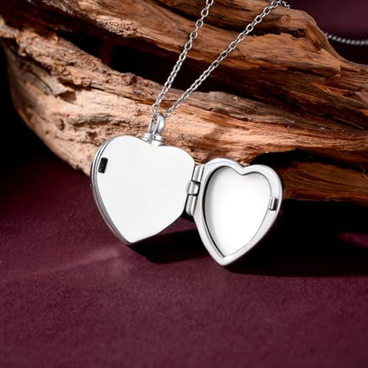 TOUPOP Heart Urn Locket Necklace for Ashes and Pictures 925 Sterling Silver Locket Cremation Jewelry with Abalone Shell Keepsake Memorial Gifts for Women（That Holds Pictures and Ashes） - style: Butterfly