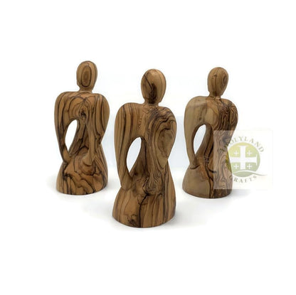 Praying Angel Figurine, Olive Wood Guardian Angel Figurine Handmade in the Holy Land, Angel Decorations for Home, Encouragement Present, Angel for Sympathy Gift, Remembrance Angel Statue
