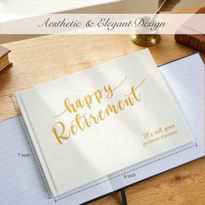 Lankaiva Happy Retirement Guest Book – Keepsake Photo Album & Memory Book for Retirement Party, Farewell Signing Gift for Colleagues, Friends, Women and Men, White - color: White