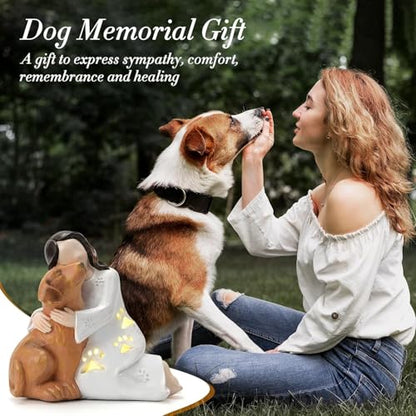 INLOMEM Dog Memorial Gifts for Loss of Dog, Pet Memorial Gifts, Hand-Sculpted Loss of Pet Sympathy Gift (White) - color: White