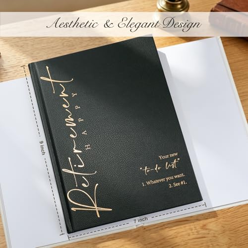 Lankaiva Happy Retirement Guest Book – Keepsake Photo Album & Memory Book for Retirement Party, Farewell Signing Gift for Colleagues, Friends, Women and Men, Black - color: Black