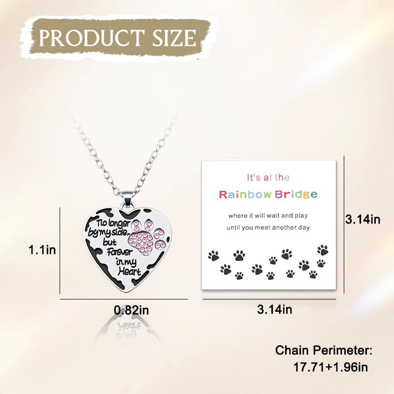YangQian Sympathy Gift for Pet Owner Pet Memory Gifts for Dogs Cats Bereavement Gifts Paw Print Necklace Grieving Cat Dog Loss Gift - color: Pet Owner Bereavement Gifts Necklace