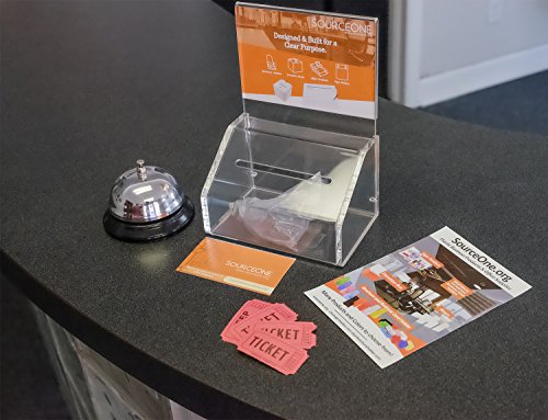 SOURCE ONE Acrylic Heavy Duty Donation/Ballot Box with Lock and Sign Holder - color: Clear, size: 1 Pack
