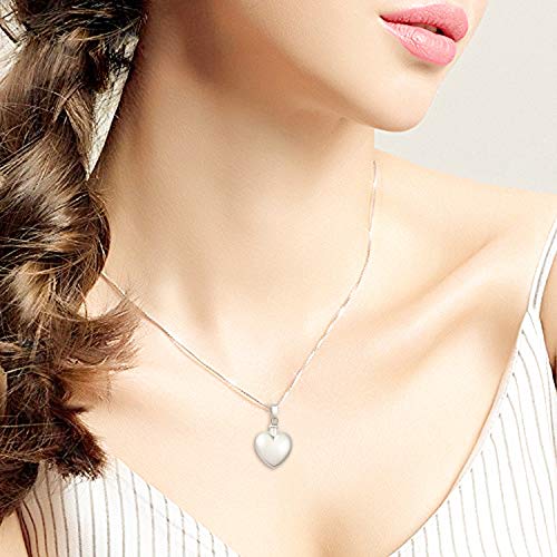 BEILIN Heart Cremation Jewelry Forever in My Heart Urn Necklace for Ashes | 925 Sterling Silver, Love Heart Urn Locket, Cremation Jewelry for Ashes, Memorial Keepsake, Cubic Zirconia, Hypoallergenic