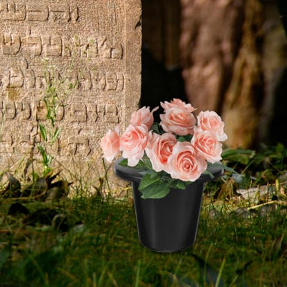 HANABASS Cemetery Grave Vase Inserts: 8pcs 16 Holes Cemetery Flowers Holder Graveside Bracket Memorial Day Grave Decorations Cemetery Vases for Graveyard Flower Marker