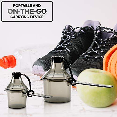 Supplement Container, Scoop, and Funnel System for Pre Workout Powder, Spill Proof Holder Dispenser, Gym and Shaker Bottle Travel Accessory, PACK OF 2, WHITE - color: White