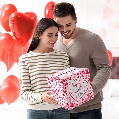 Hxezoc Valentine Card Box Favors Post Box Happy Valentines Day Cardboard Box for Kids Classroom, Valentine's Day, Baby Showers, Anniversary, Birthday Party Favors, Table Centerpiece Decorations - style: Valentines