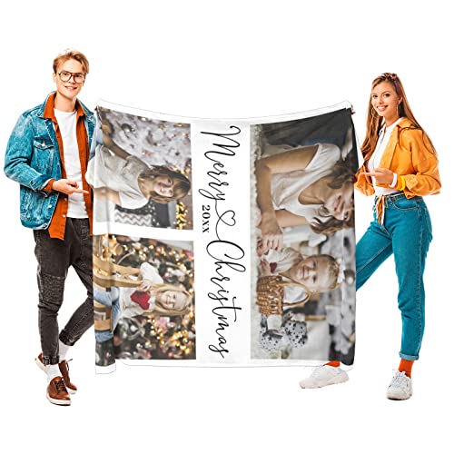 Printwoo Custom Blanket with Photos, Personalized Photo Blankets Using My Own Photos, Customized Blankets with Pictures, Personalized Gifts for Birthday, Anniversary - color: 3 Photos