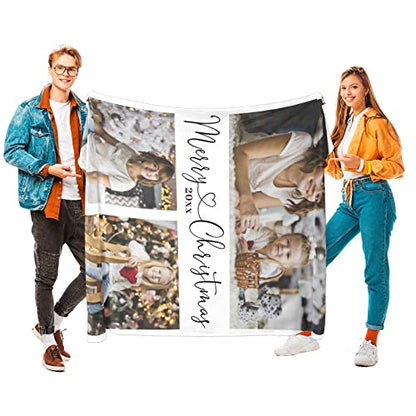 Printwoo Custom Blanket with Photos, Personalized Photo Blankets Using My Own Photos, Customized Blankets with Pictures, Personalized Gifts for Birthday, Anniversary - color: 3 Photos