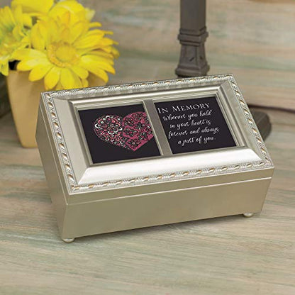 Cottage Garden in Memory in Heart Forever Champagne Silver Petite Music Box Plays You Light Up My Life