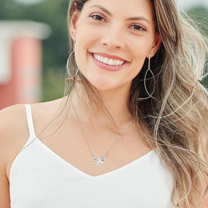 Dletay Infinity Cremation Urn Necklace for Ashes Heart Ash Necklace for Women Memorial Cremation Jewelry Ash Holder - color: Silver with box