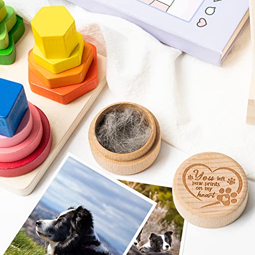 CJiangpo Dog Memorial Keepsake Box for Pet Hair, Pet Fur Keepsake Gifts | Pet Memorial Gifts for Loss of Dog Cat, Wooden Pet Ashes Container Urns, Pet Loss Sympathy Gifts Remembrance