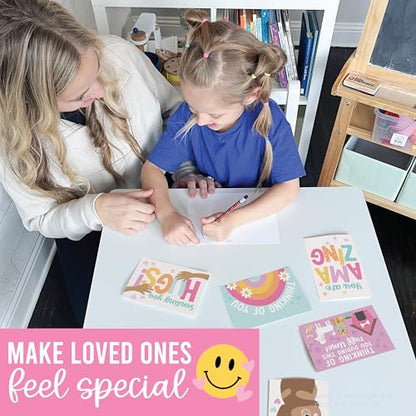 Hadley Designs Thinking of You Cards with Envelopes - 24 Hello Greeting Cards Thinking of You Card for Men & Women Bulk, Blank Encouragement Card for Kids, Just Because Cheerful Encouraging Notecards - style: Kids