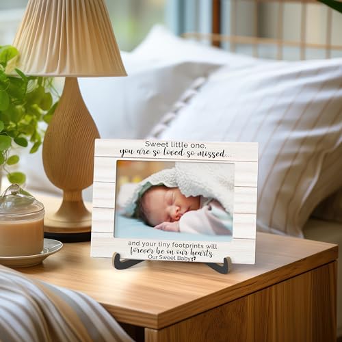 Miscarriage Picture Frame, Sweet Little One You Are So Loved So Missed - Wooden Tabletop Photo Frame With Stand, Miscarriage Gift For Mother, Loss Of Baby Sympathy Gifts For Parents, A17 - style: Sweet Little One