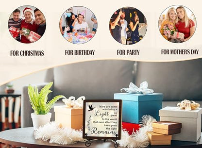 Sympathy Desk Decor Sign, Celebration Of Life Decorations, Desk Decor Signs For Home Bedroom, There Are Some Who Bring A Light Sign, Wooden Decoration With Stand -D01 - style: Brown WoodSign2