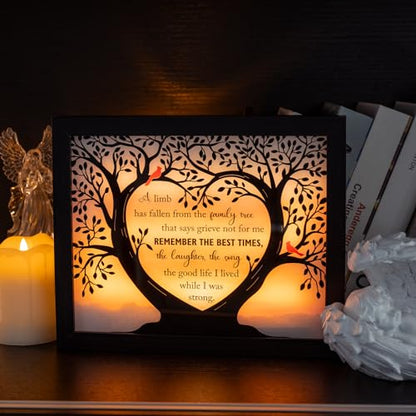 Sympathy Gift LED Memorial Shadow Box Memorial Gifts for Loss of Loved One Mother Mom Dad Father, in Memory of Loved One Gifts - size: Family Tree