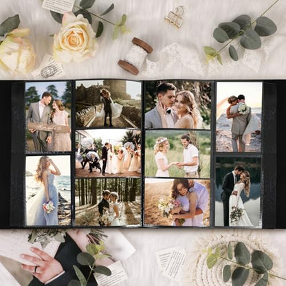 Lanpn Wedding Photo Album 4x6 1000 Pockets, Extra Big Large Capacity Linen Hardcover Newlywed Marriage Album Slip in Holds 1000 horizontal Vertical Photos (White) - color: Windowless-white, size: 1000 Photos