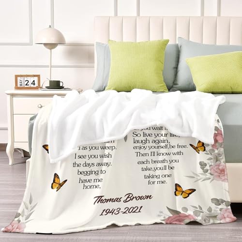 Custom Memorial Blanket with Picture Personalized Sympathy Remembrance Condolences Bereavement Gifts Sympathy Gifts for Loss of Loved One Mother Dad Grandma Grandpa Sister Daughter Friend - color: Design2