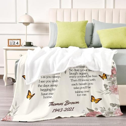 Custom Memorial Blanket with Picture Personalized Sympathy Remembrance Condolences Bereavement Gifts Sympathy Gifts for Loss of Loved One Mother Dad Grandma Grandpa Sister Daughter Friend - color: Design2