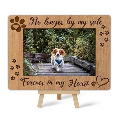 Picture Frames 4x6 | Dog Memorial Death Sympathy Gifts Wooden Picture Frame for Dog Lover, Pet Loss Sympathy Gift Desk Tabletop Shelf Decor (A17) - style: forever in my heart