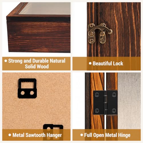 Muzilife 12x16 Rustic Shadow Box Pine Wood Picture Frame, 3.94 Deep, Brown - color: Brown, size: 12"x16"
