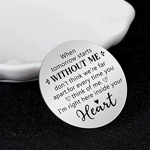 Advivio Pocket Hug Stainless Steel Memorial Token Double Sided Engraved Keychain Long Distance Relationship Keepsake Gift - color: When Tomorrow Starts