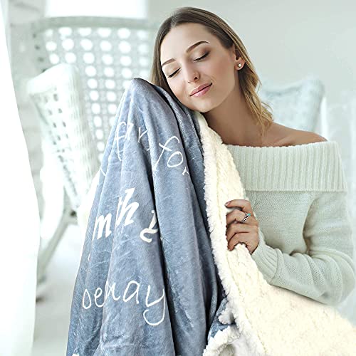 Soft Fluffy Christian Blanket - Double Layer 65x50 Bluish Gray Blanket | Jeus gift , 100% microfiber polyester , beautiful gift for spiritual women or men. - color: Bluish Gray, size: Isaiah 41:10