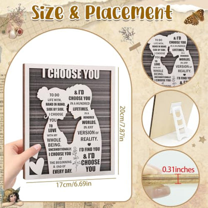 I Choose You Wood Sign Desk,Romantic Valentines Day Gifts for Him Her | Wedding Day Anniversary, Christmas Ideal for Husband Wife Boyfriend Girlfriend Couples & Newlyweds - style: I Choose You
