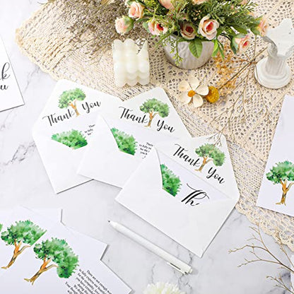 Fumete 50 Set Funeral Thank You Cards, Big Tree - style: Big Tree