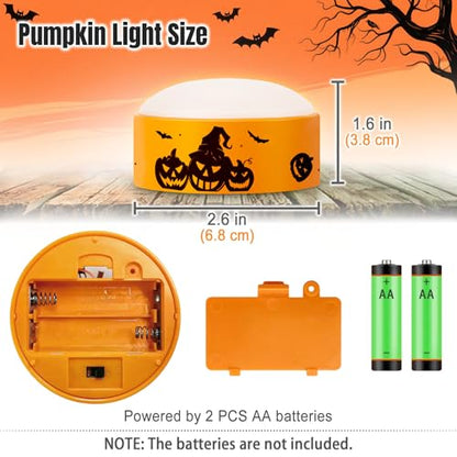 4 Pack Halloween LED Pumpkin Lights with Remote Control and Timer - color: Orange LED Pumpkin Lights 4PCS