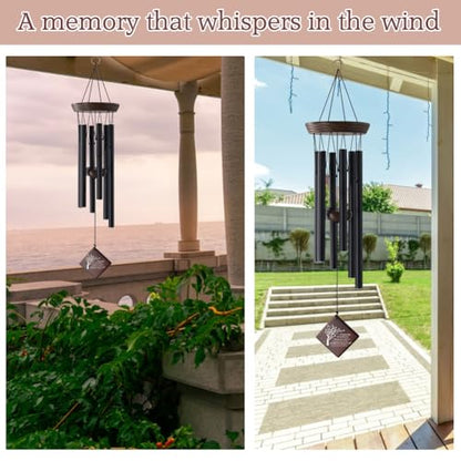 Sympathy Wind Chimes for Loss of Loved One, Bereavement Gifts | Remembrance Windchime for Loss of Mother Father,Memorial Wind Chimes for Outside with Family Tree Sail - size: Cardinal