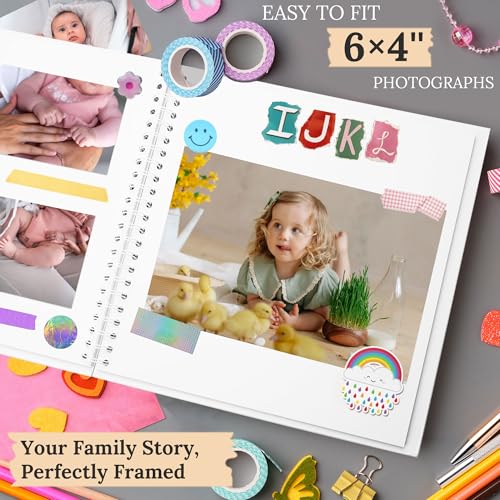 Scrapbook Photo Album 7"x7" 20 Sheets 40 Pages Hardcover Kraft Paper Khaki - color: White, size: 7"x7" 20 Sheets