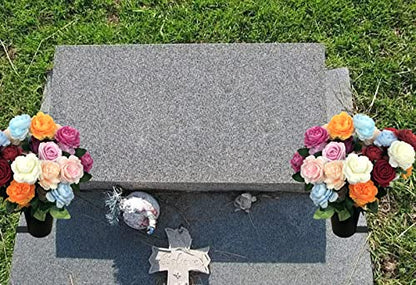 New Cemetery Vase with a Stake, Cemetery Flower Vase with Floral Foam, Black(Flowers are not Included) - style: Style L