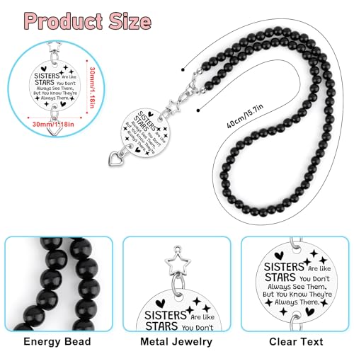 Sister Gifts Car Rearview Mirror Hanging Accessories for New Driver Sisters Best Friends Birthday Graduation Christmas Mother's Day Wedding Gifts Rear View Mirror Charm
