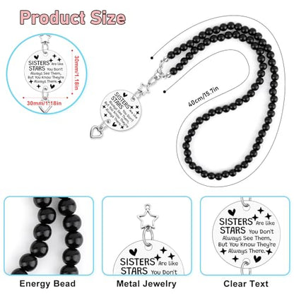 Sister Gifts Car Rearview Mirror Hanging Accessories for New Driver Sisters Best Friends Birthday Graduation Christmas Mother's Day Wedding Gifts Rear View Mirror Charm