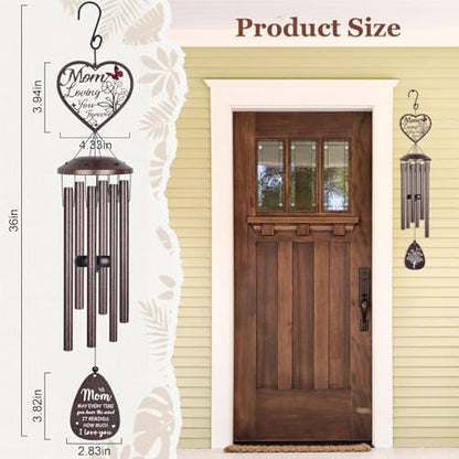 36'' Memorial Wind Chimes for Outside, Sympathy Gifts for Loss of Loved One