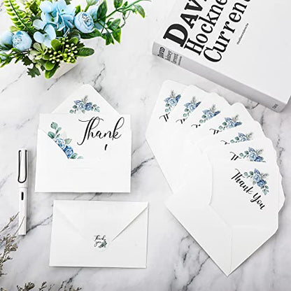 Fumete 50 Set Funeral Thank You Cards, Flower - style: Flower