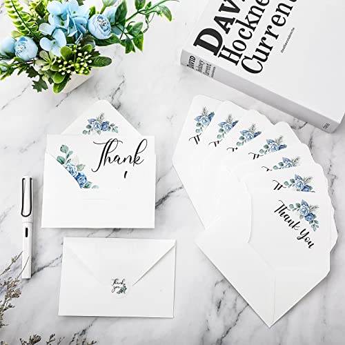 Fumete 50 Set Funeral Thank You Cards, Flower - style: Flower
