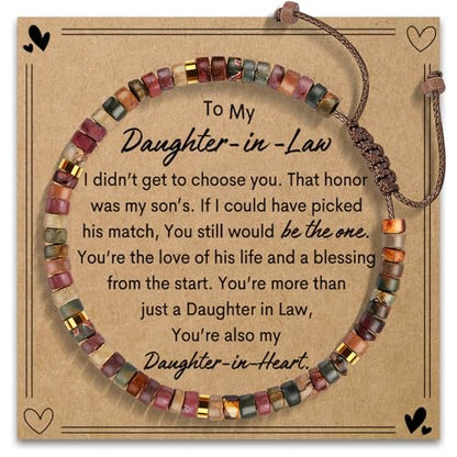 AGOT Daughter in Law Bracelets Gifts: Dear Daughter in Law Birthday Gifts from Mother in Law - color: DIL- Red Creek