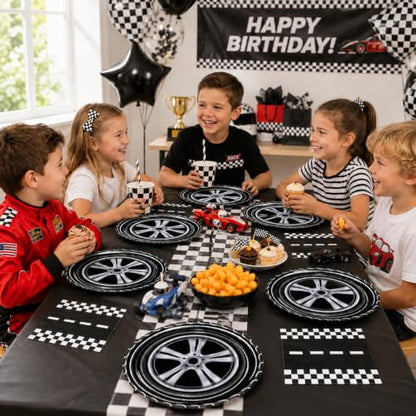 40 Pcs Race Car Plates and Napkins Set, Large 9 Inch Party Plates - color: Race Car