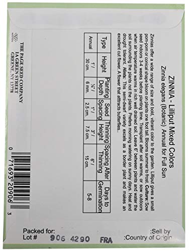 Black Duck Brand Set of Zinnia Lilliput Flower Seed Packets! Flower Seeds in Bulk - Great for Creating The Garden of Your Dreams! (25, Zinnia - Lilliput) - color: Zinnia - Lilliput
