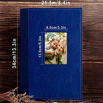 Ywlake Photo Album 4x6 300 Pockets, Leather Photo Albums Holds 300 Horizontal Only Pictures Blue - color: Blue, size: 300 Pockets