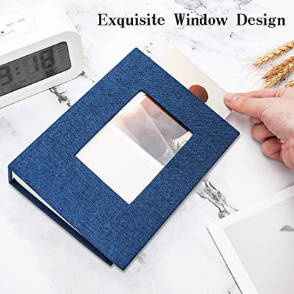 Vienrose 4x6 Photo Album,100 Pockets,Linen Cover with Window,Blue | Cover Window, Acid Free Pages, Linen Hardcover, Baby Wedding Family Photos - color: Blue, size: 100 Pocket