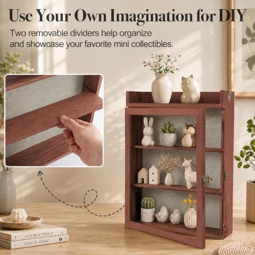 11x16 Pet Memorial Shadow Box Frame with Shelves, Brown - color: Standard Brown